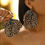 Thumbnail: DABC Animal Print & Blue Crackle Stone Design Earrings 