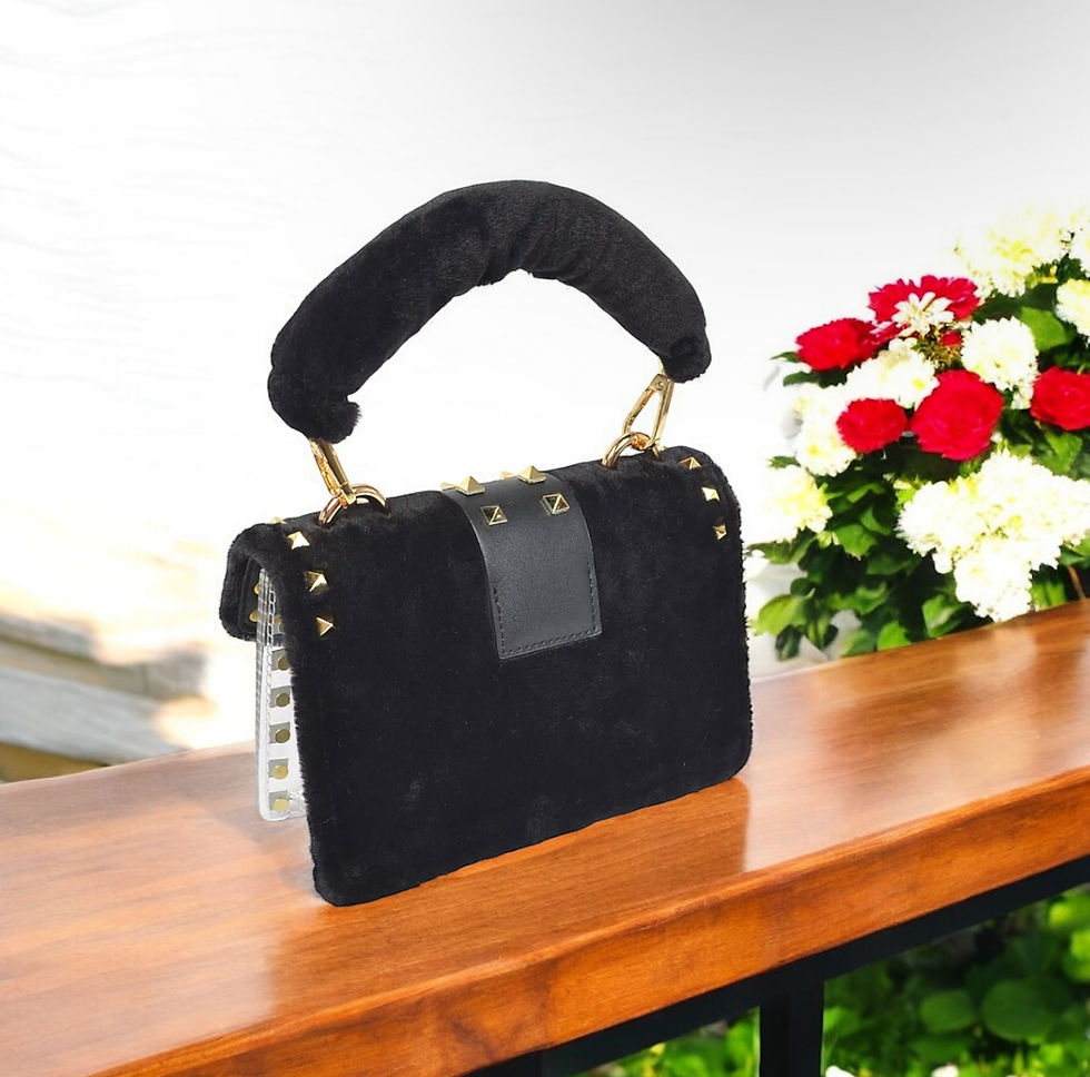 Thumbnail: DABC Chic Be Soft Faux Fur Clear Bag