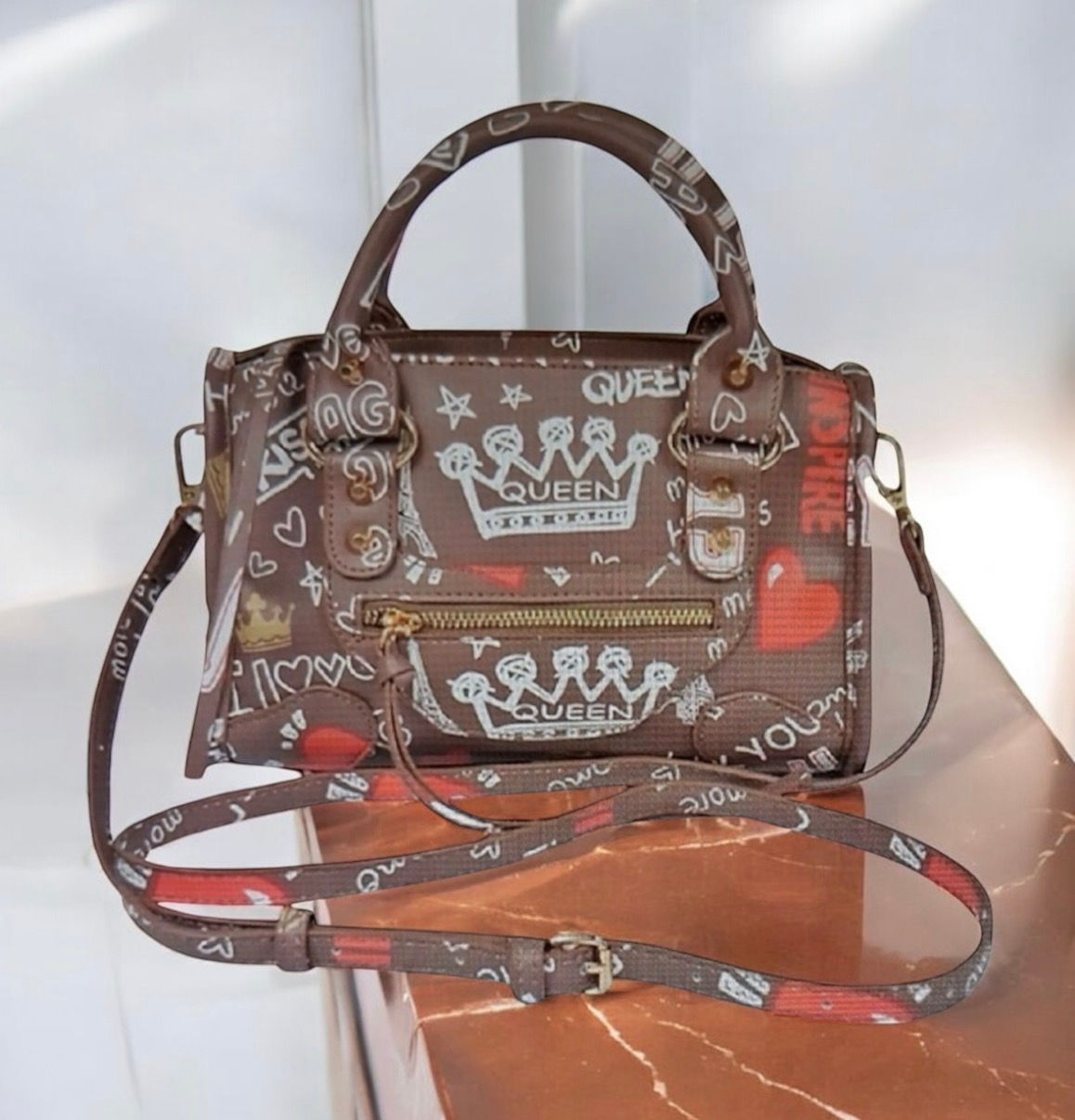 DABC Luxe Graffiti Satchel Handbags 