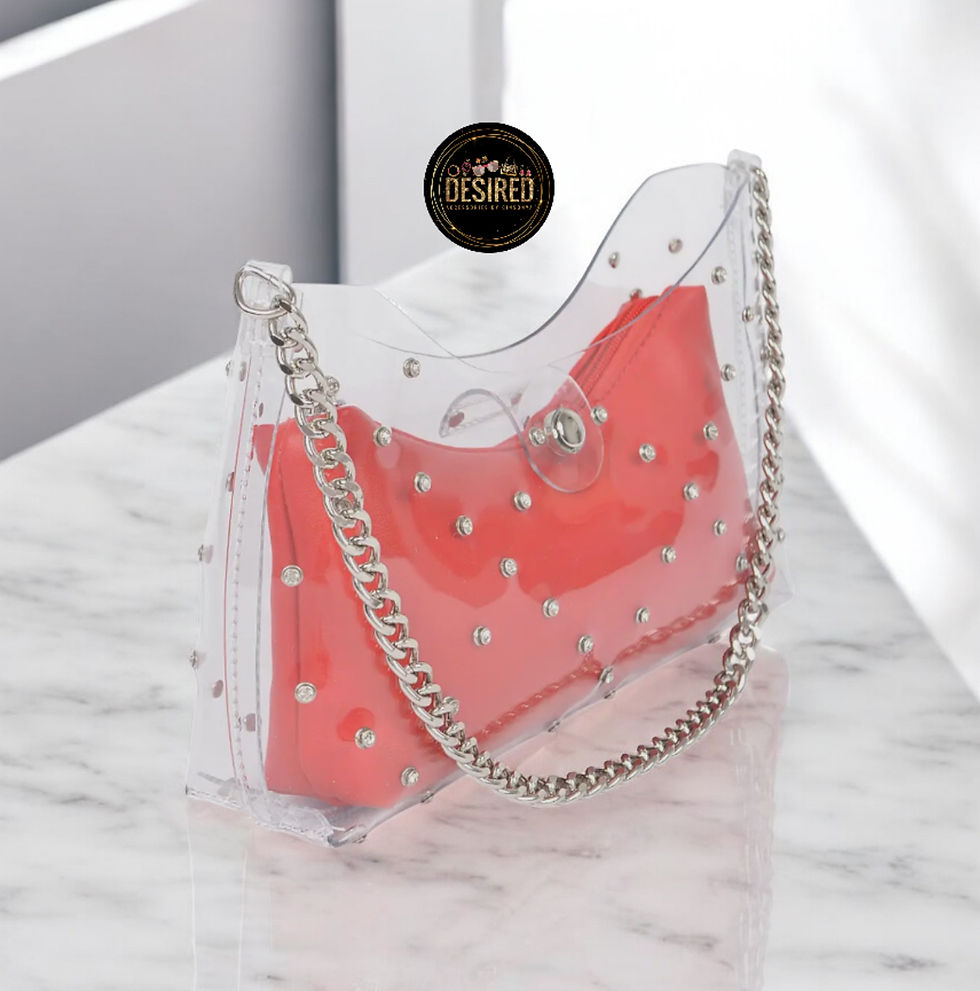 Thumbnail: DABC Be Clear Rhinestone Stud Chic Clutch