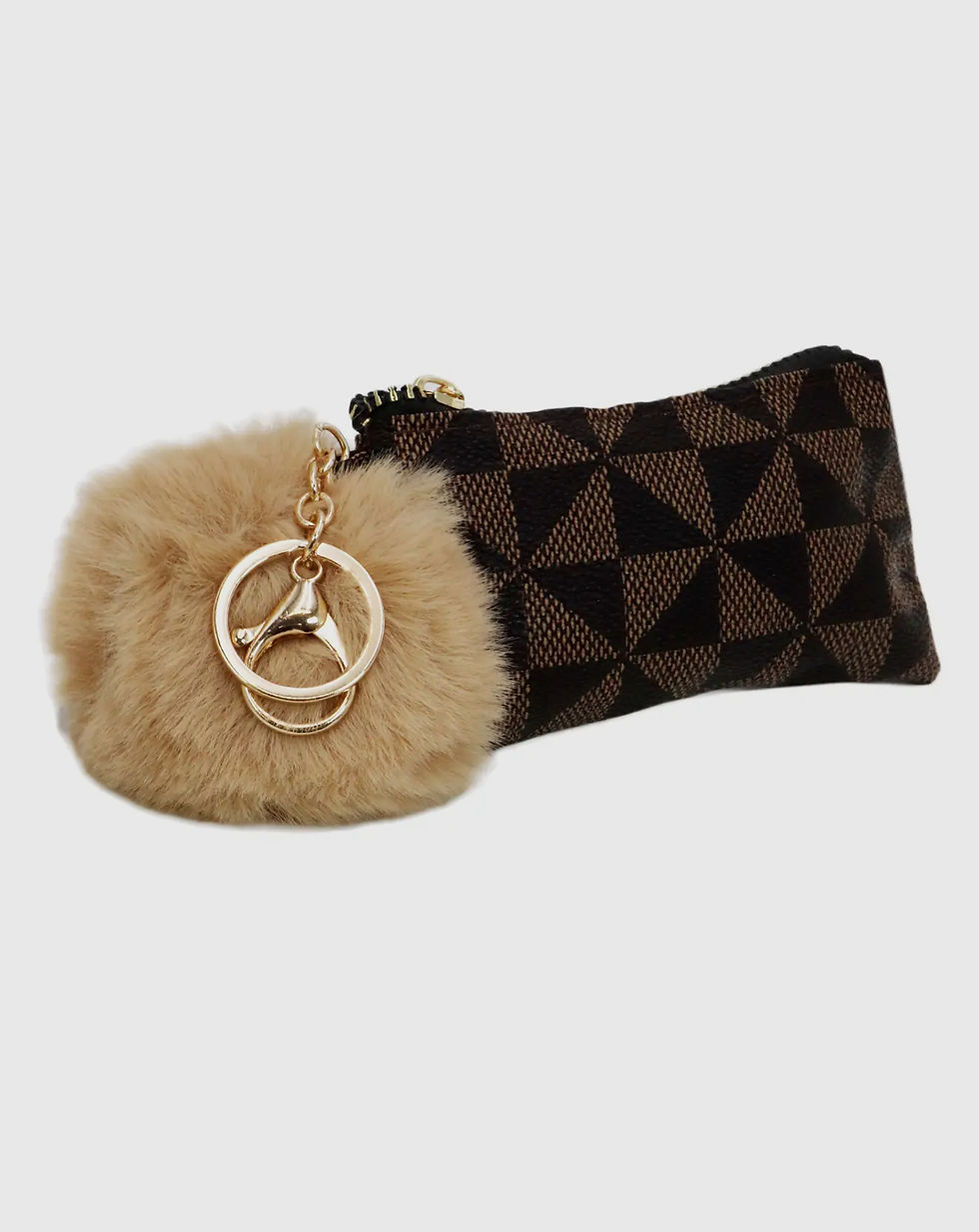 Thumbnail: DABC “Triangle Checkered  Collection” Coin Pouch  Key Chain