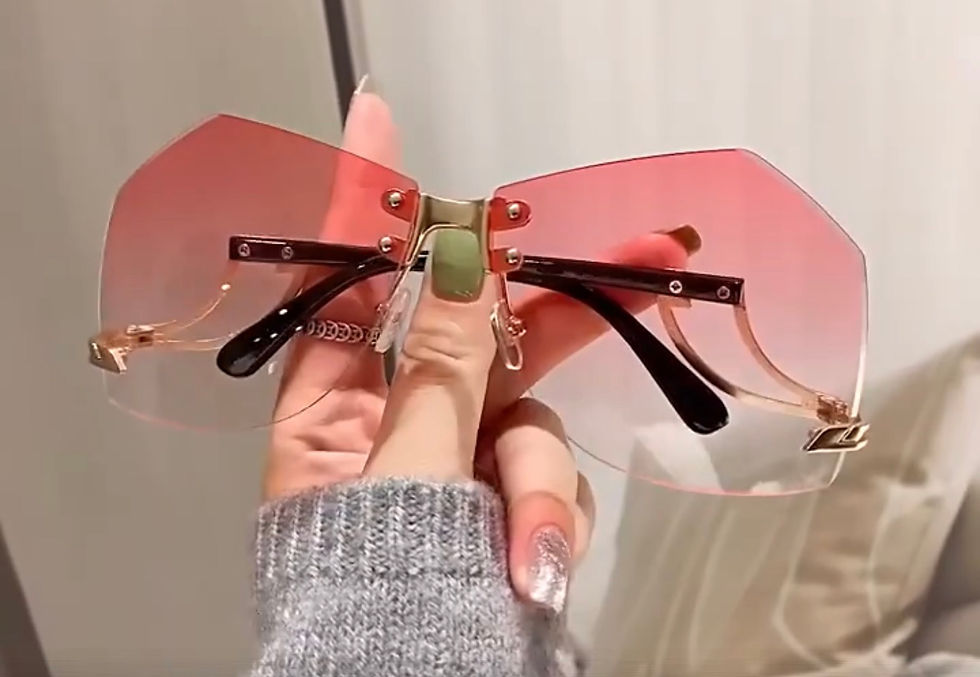 Thumbnail: DABC New Irregular Rimless Gradient Sunglasses 