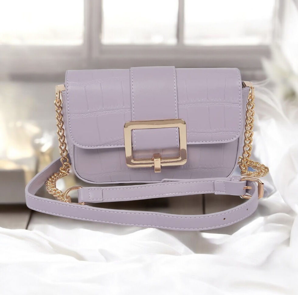 Thumbnail: DABC Small Faux Leather Buckle Chic Crossbody