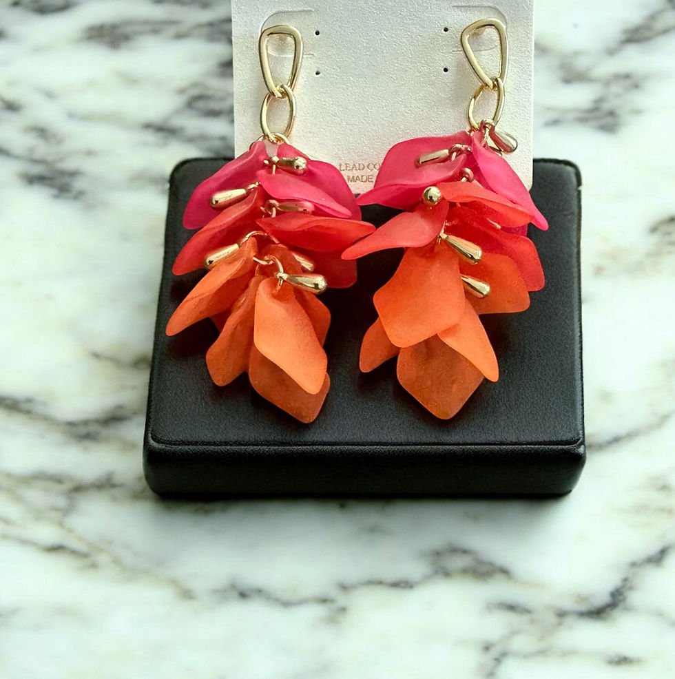 Thumbnail: DABC Bijoux Bar Acrylic Petal Ombré Earrings