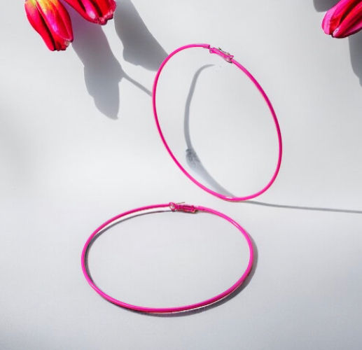 Thumbnail: DABC Large Round Hoop EarringsC