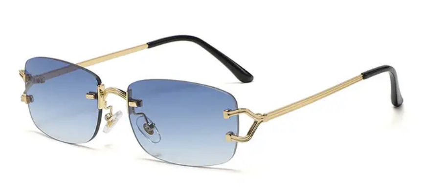Thumbnail: DABC Men’s Narrow Rimless Rectangle Sunglasses