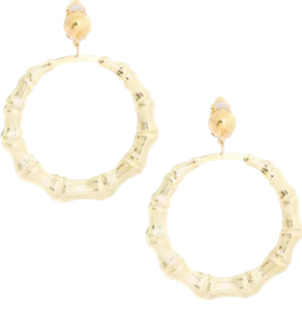 Thumbnail: DABC Gold Round Bamboo Clip Ons