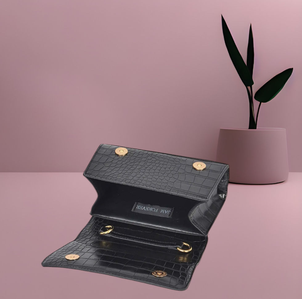 Thumbnail: DABC Faux Leather Chain Crossbody Bag