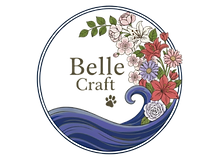 Belle craft logo sea, wave and flowers