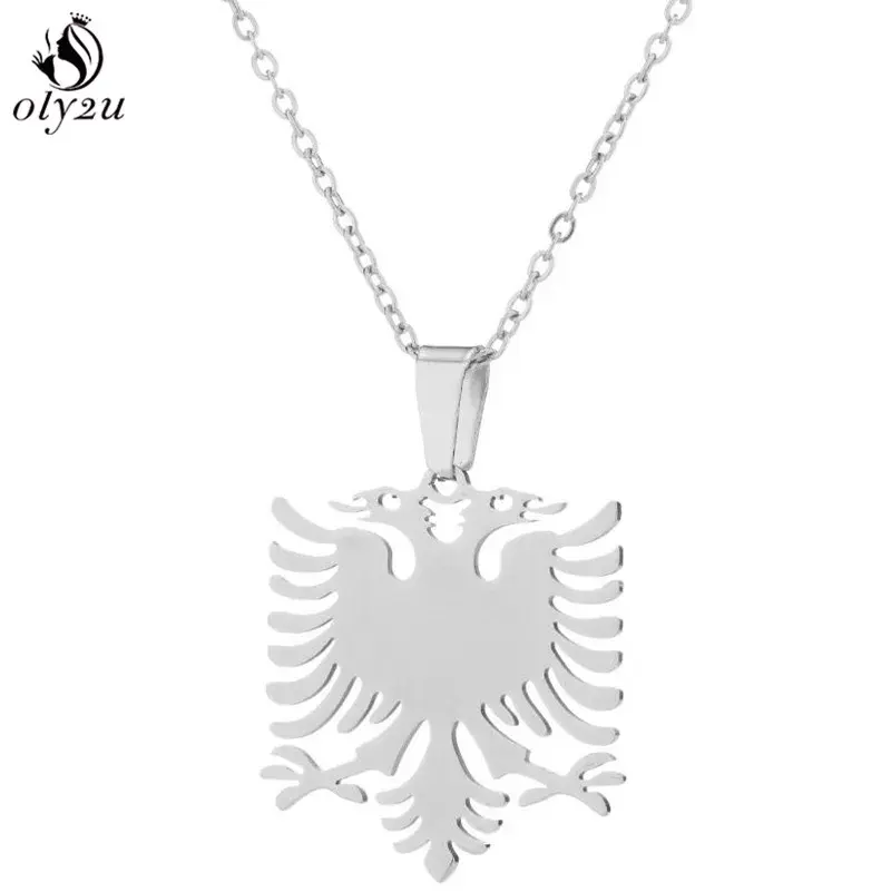Thumbnail: Albanian Eagle Stainless Steel Necklace