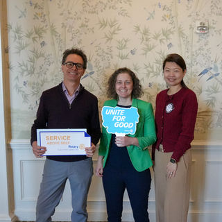 Guest speaker Ashley Burman with club members