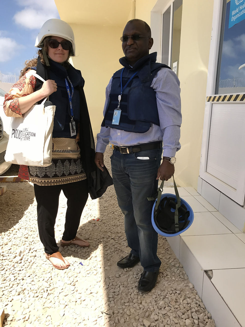 Ashley Burman with her local guide/ bodyguard