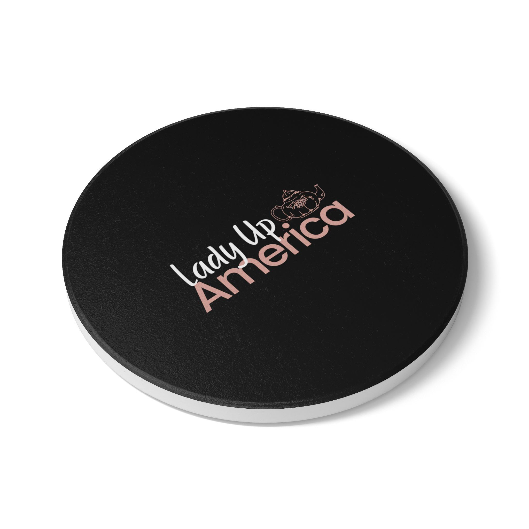 Lady Up America Ceramic Feminine Tea-Themed Drink Coaster
