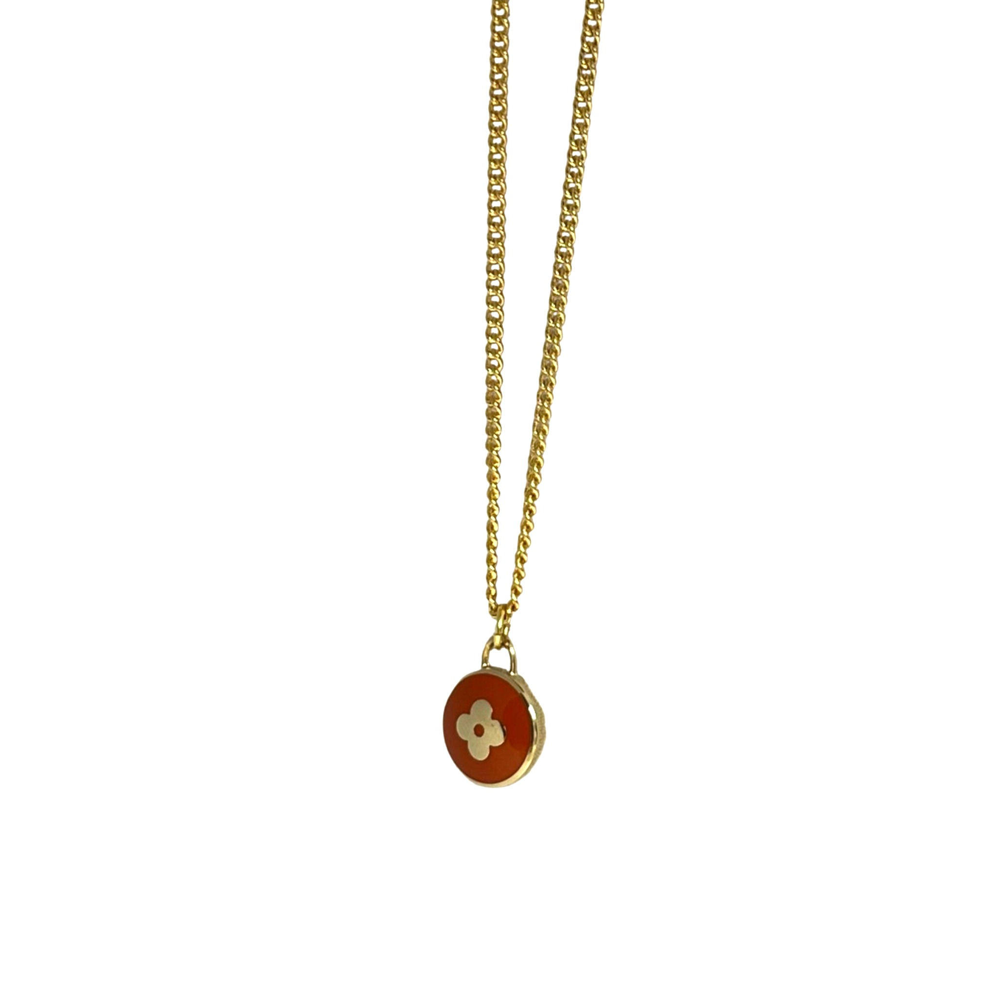 Louis Vuitton Pastilles Pendant Necklace (Burnt Orange)