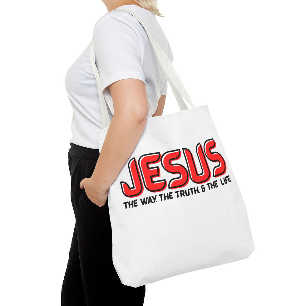 Thumbnail: Jesus 'The Way, The Truth, & The Life' Tote Bag - Christian Faith Canvas Tote