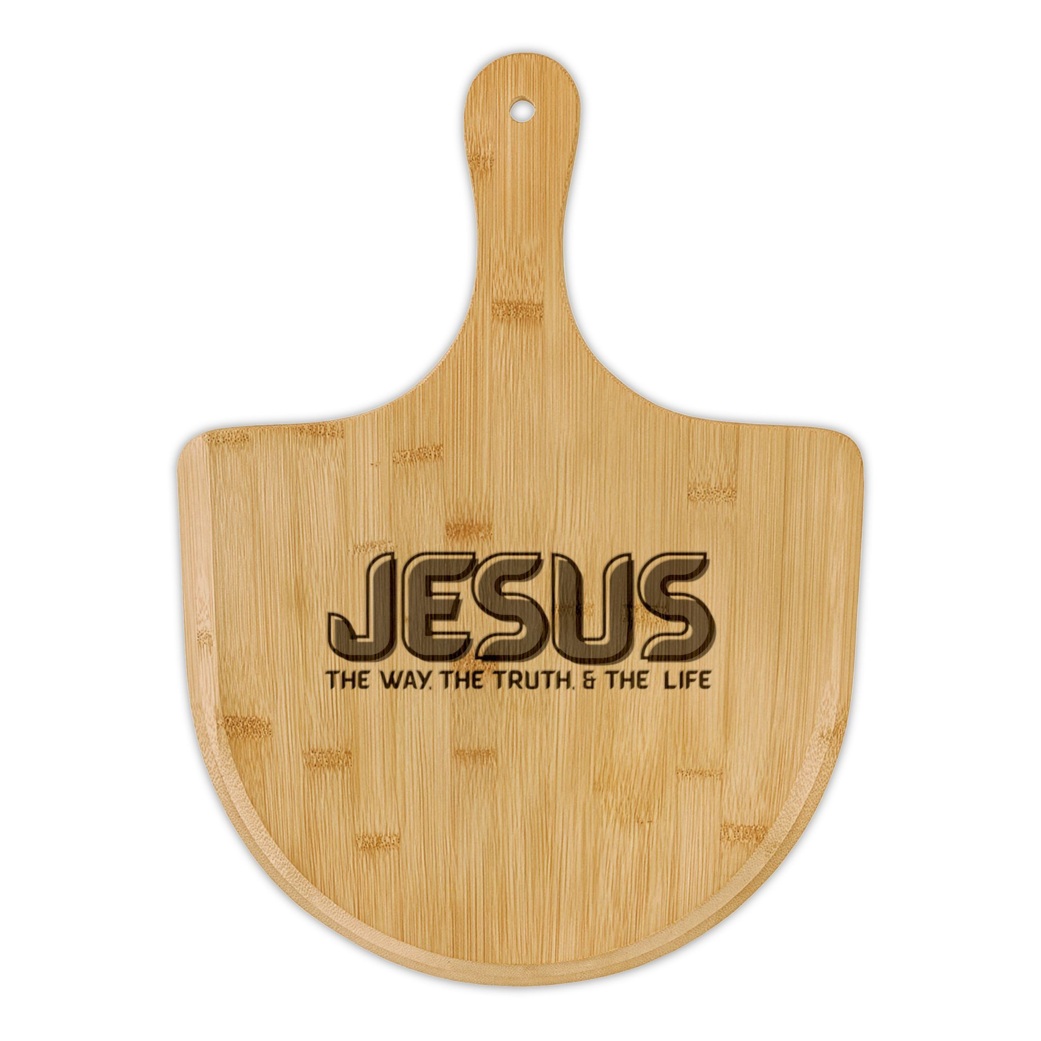 Engraved Bamboo Pizza Peel – Personalized Serving & Cutting Board