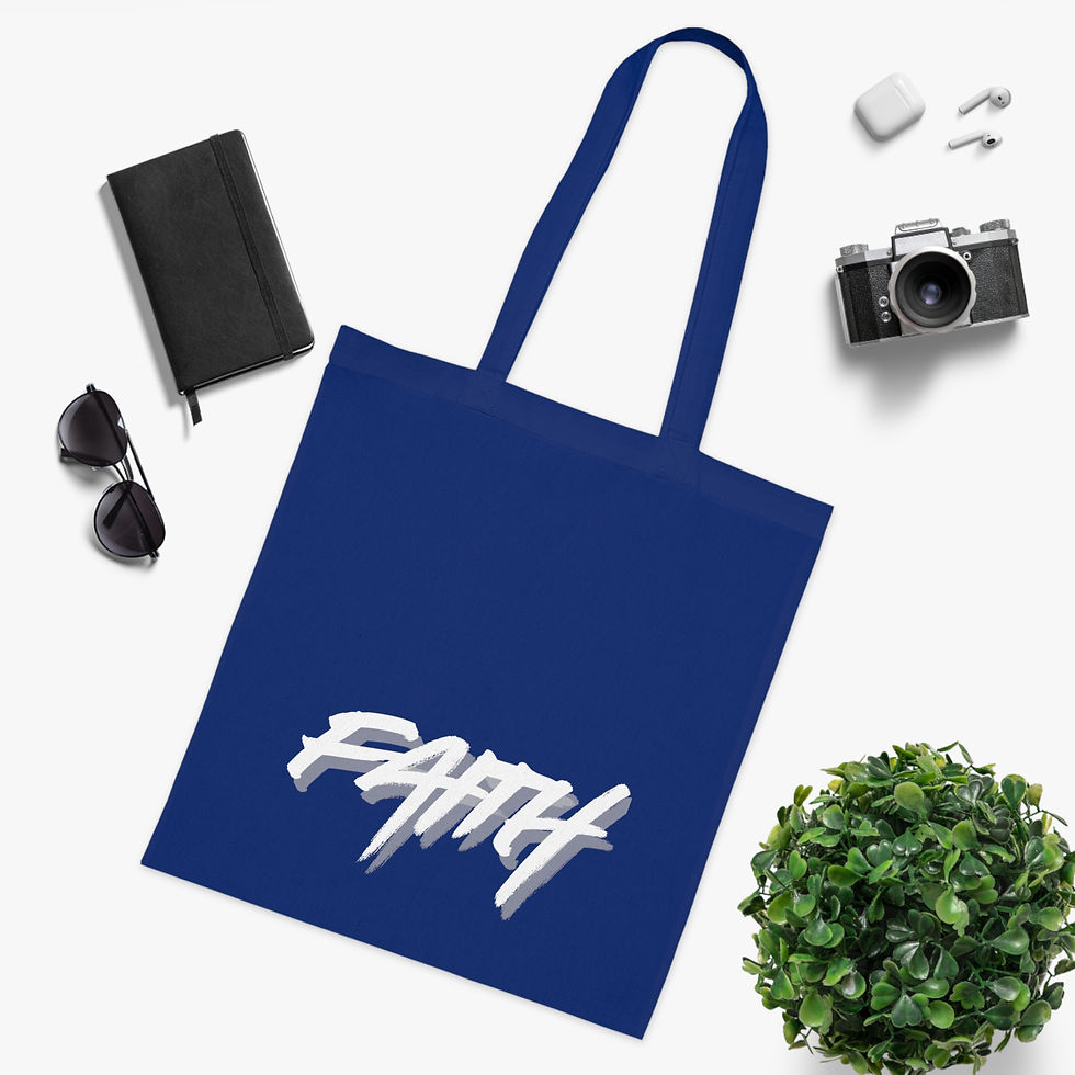 Thumbnail: Faith Script Cotton Tote Bag - Christian Gift & Everyday Market Bag