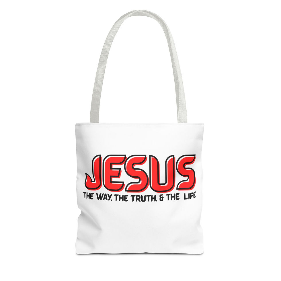 Thumbnail: Jesus 'The Way, The Truth, & The Life' Tote Bag - Christian Faith Canvas Tote
