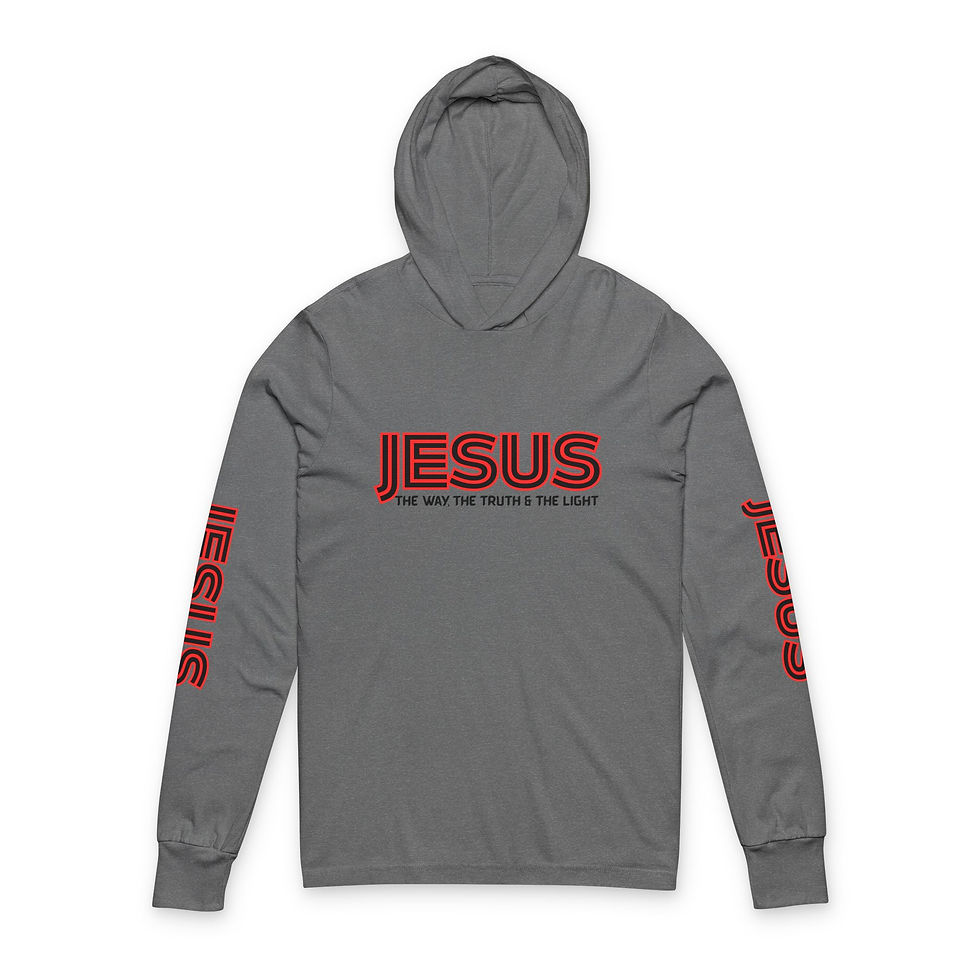 Thumbnail: Jesus Long-Sleeve Hooded Tee Jesus: The Way The Truth & The Light Sleeve Print