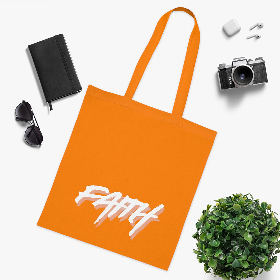 Thumbnail: Faith Script Cotton Tote Bag - Christian Gift & Everyday Market Bag