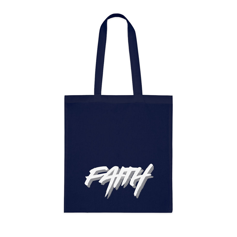 Thumbnail: Faith Script Cotton Tote Bag - Christian Gift & Everyday Market Bag