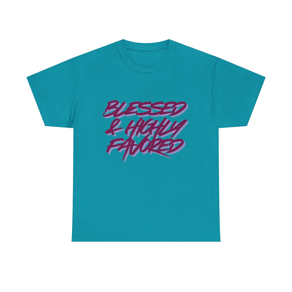 Thumbnail: Blessed & Highly Favored Tee — Inspirational Graphic T-Shirt