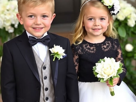 Girl and Boy Dressed for a Wedding