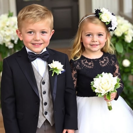 Girl and Boy Dressed for a Wedding