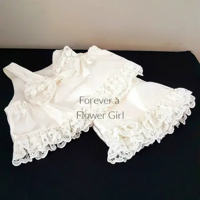 Thumbnail: full view of a silk flower girl romper