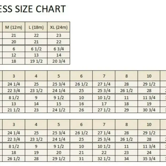 Thumbnail: size chart for champagne flower girl dress