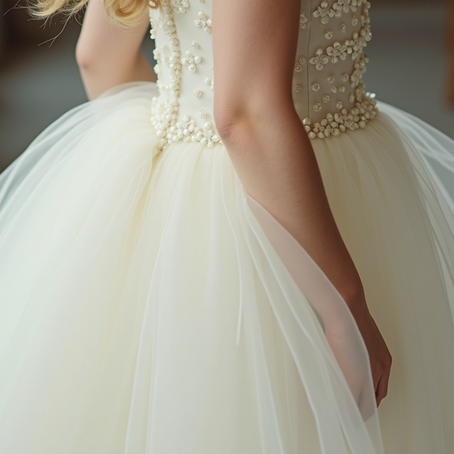 Tulle Flower Girl Dress with a Floral Bodice