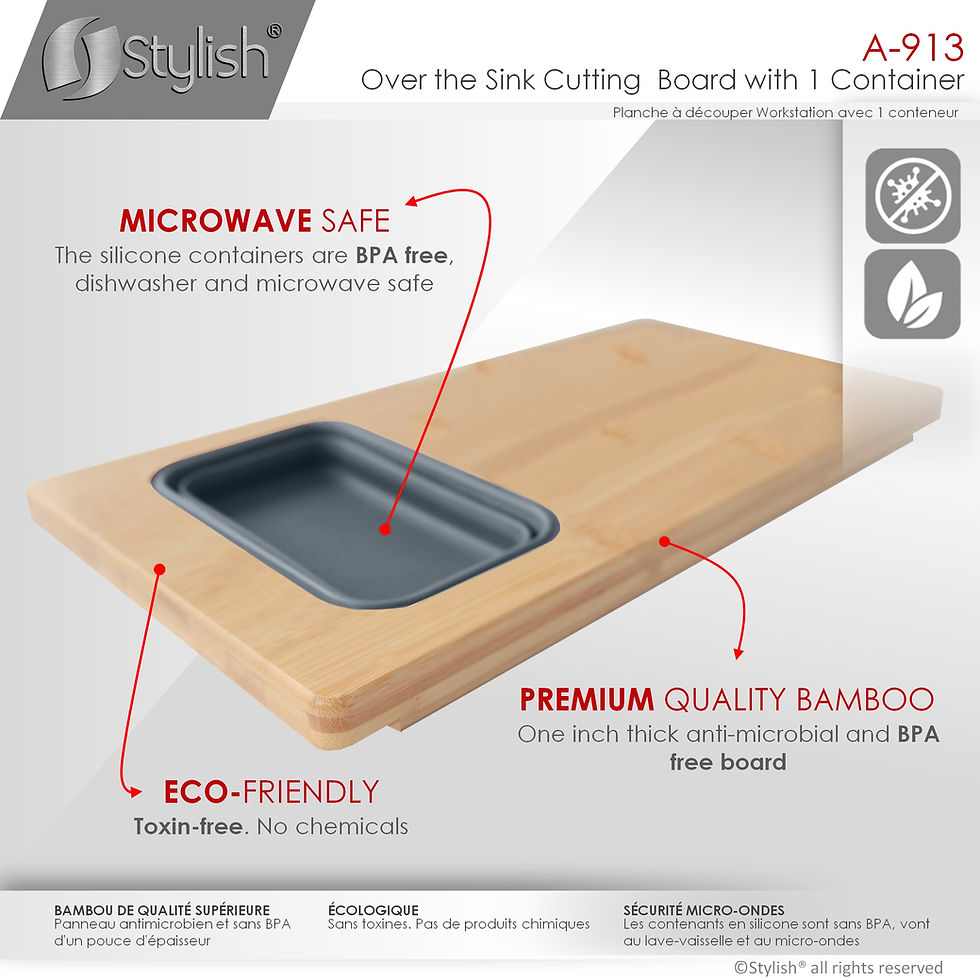 Thumbnail: STYLISH OVER THE SINK SERVING BOARD WITH 1 CONTAINER A-913