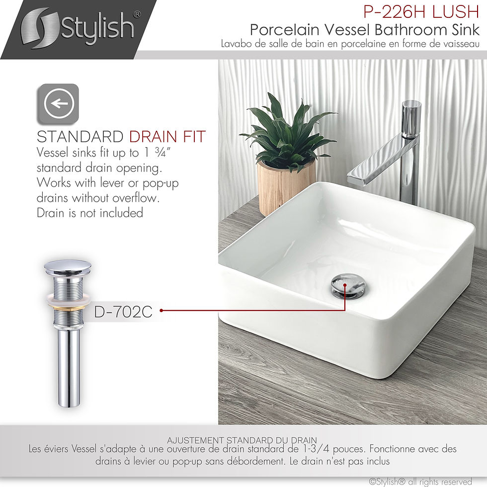Thumbnail: STYLISH 14'' Vessel Bathroom Sink LUSH P-226H