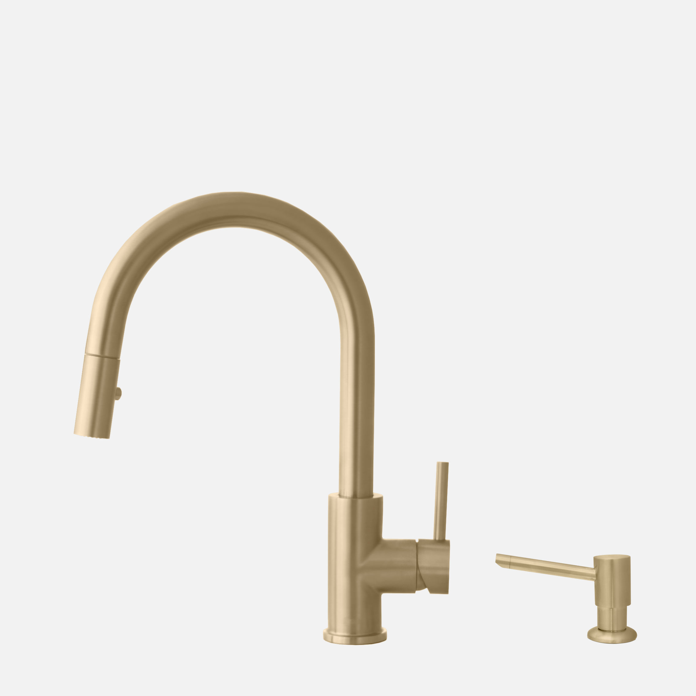 STYLISH Pull Down Kitchen Faucet + Soap Dispenser - Gold Finish