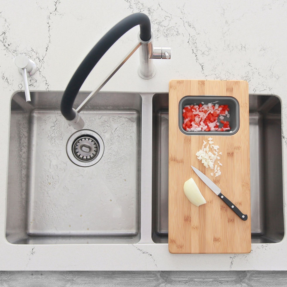 Thumbnail: STYLISH OVER THE SINK SERVING BOARD WITH 1 CONTAINER A-913