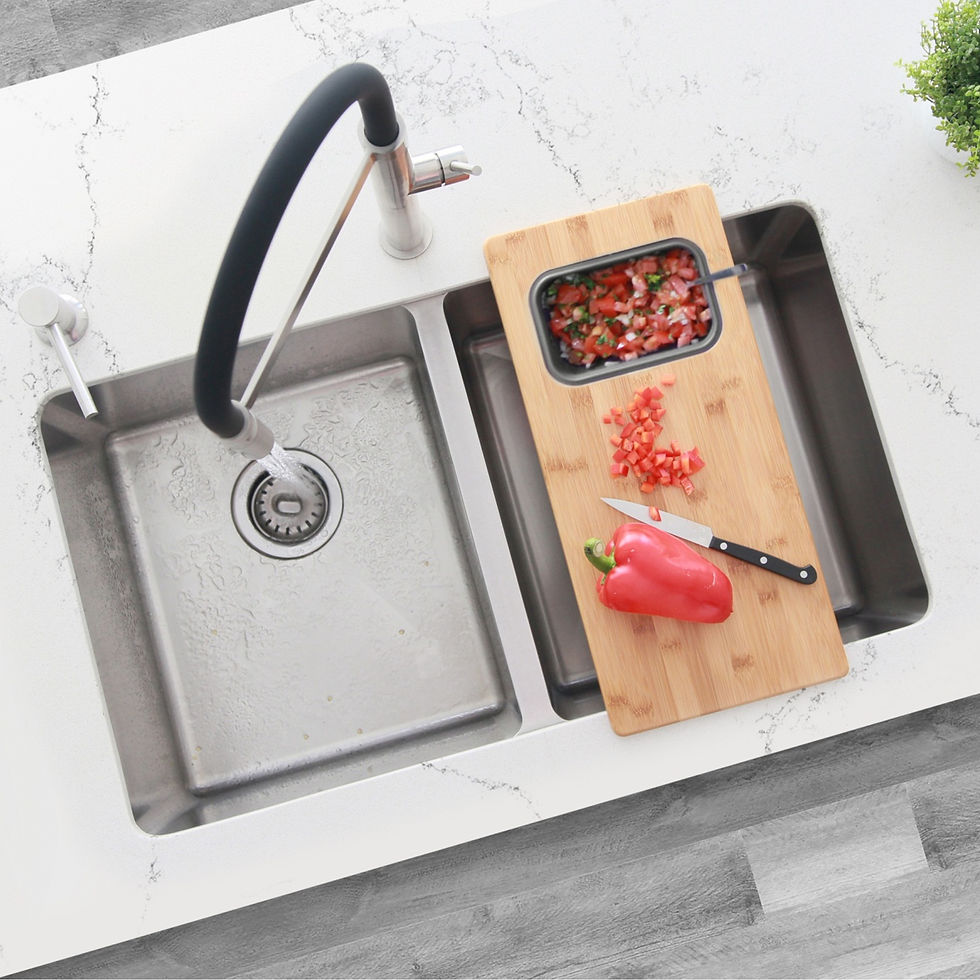 Thumbnail: STYLISH OVER THE SINK SERVING BOARD WITH 1 CONTAINER A-913
