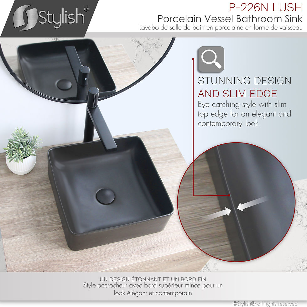 Thumbnail: STYLISH 14'' Vessel Bathroom Sink LUSH P-226N