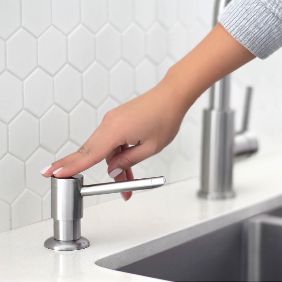 Thumbnail: STYLISH Pull Down Kitchen Faucet + Soap Dispenser - Stainless Steel Finish