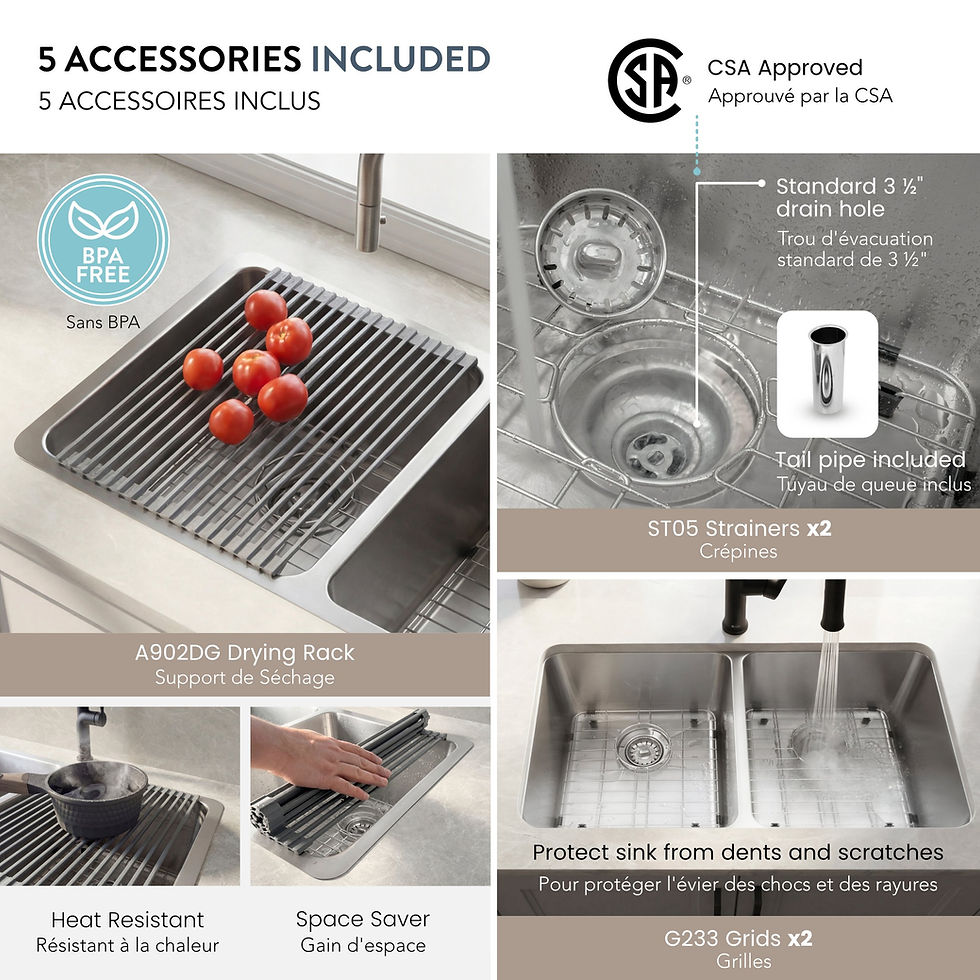 Miniature : Évier de Cuisine à Deux Cuves AZUNI 32'' MAXI C233