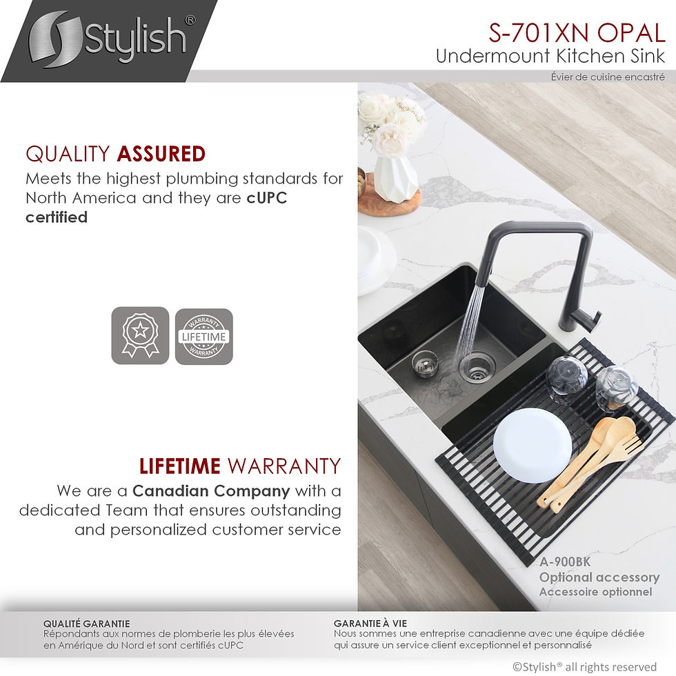 Thumbnail: OPEN BOX A S-701XN STYLISH 32'' OPAL  Double Bowl Kitchen Sink