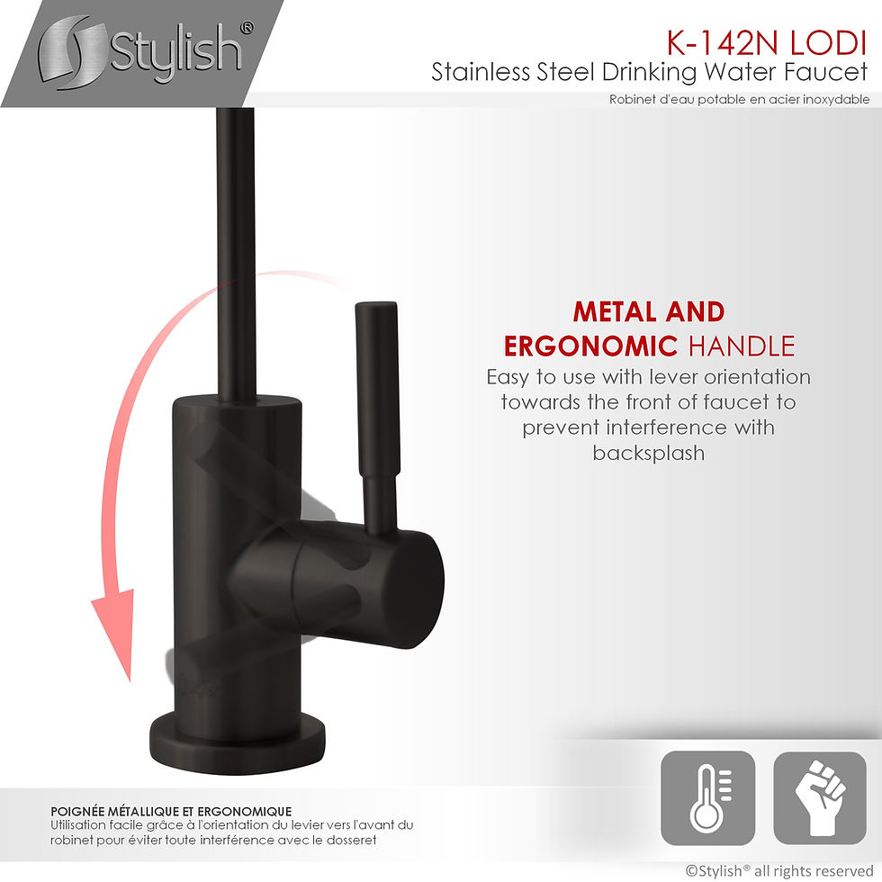 Thumbnail: STYLISH Pull Dow Kitchen Faucet + Water Tap - Matte Black Finish