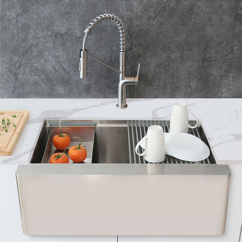 Thumbnail: STYLISH 30'' JADE S-316W FARMHOUSE Workstation Single Bowl Kitchen Sink