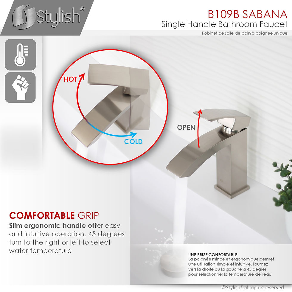 Thumbnail: STYLISH Single Handle Bathroom Faucet B-109B