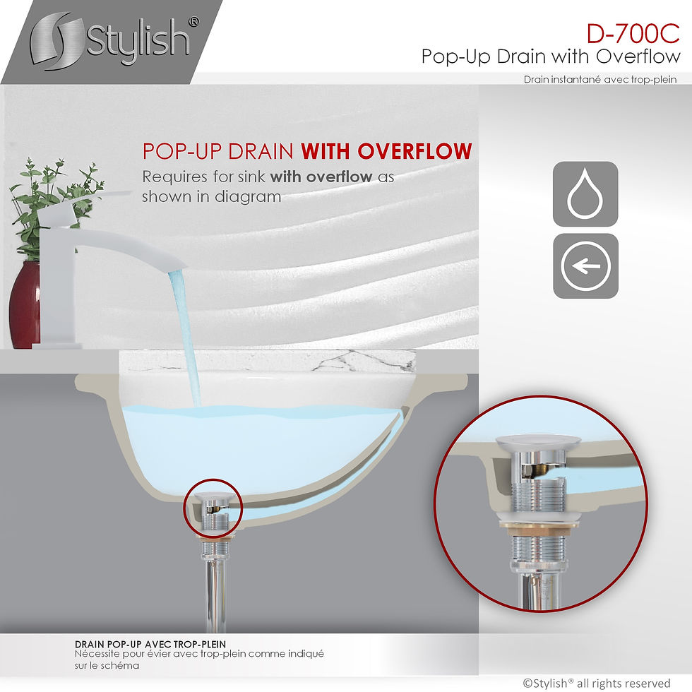 Thumbnail: OPEN BOX A D-700C STYLISH POP-UP DRAIN WITH OVERFLOW