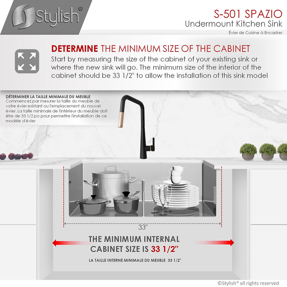 Thumbnail: STYLISH 33'' SPAZIO S-501XG Double Bowl Kitchen Sink