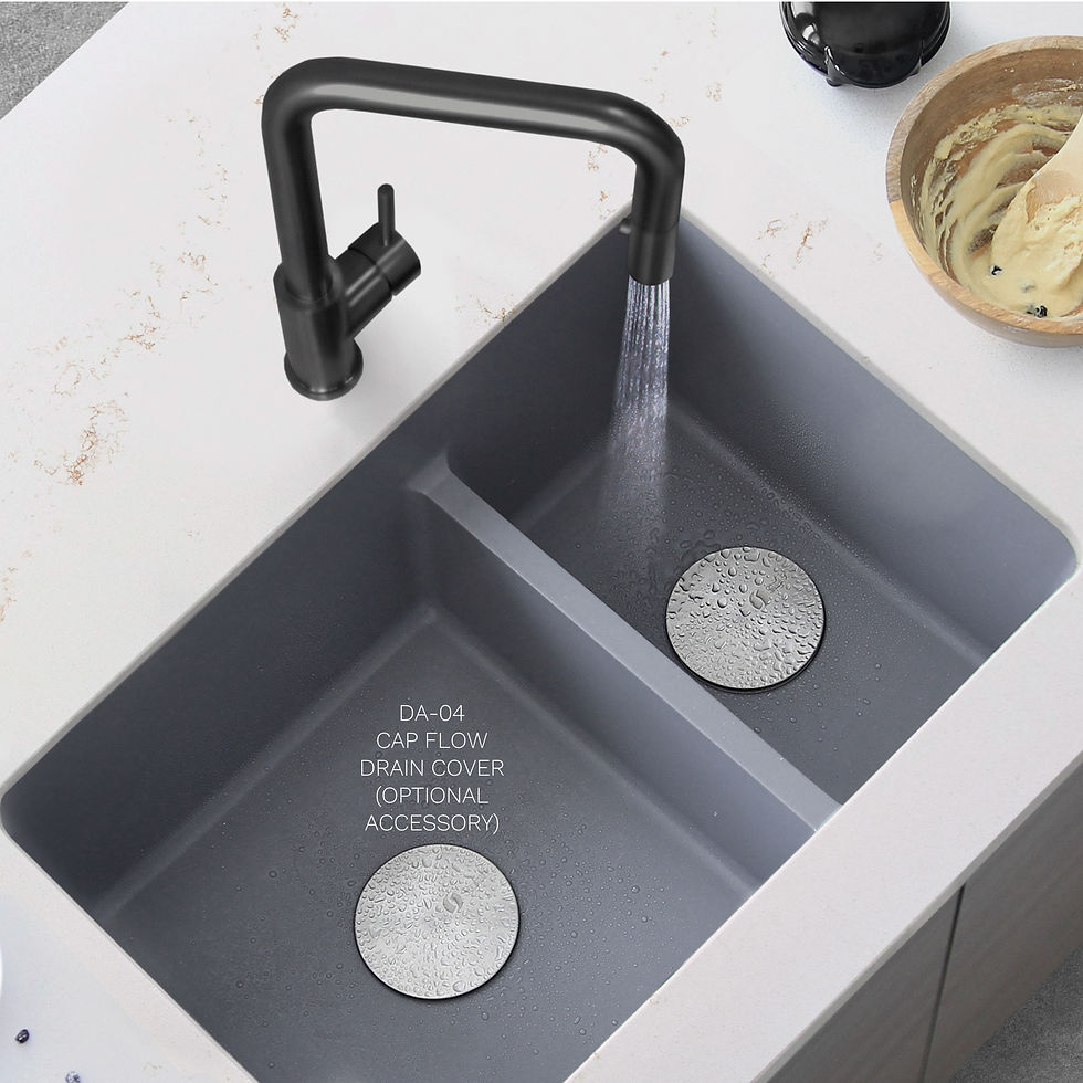 Miniature : STYLISH 27'' NORQUAY S-827L Gray Composite Granite Kitchen Sink