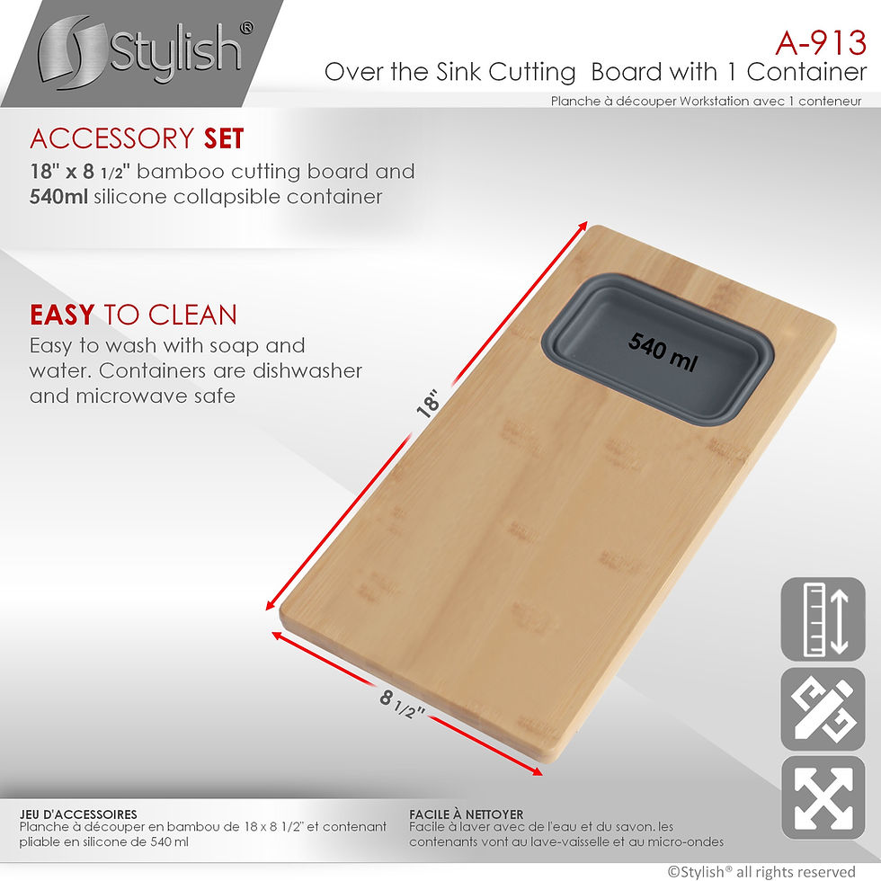 Thumbnail: STYLISH OVER THE SINK SERVING BOARD WITH 1 CONTAINER A-913