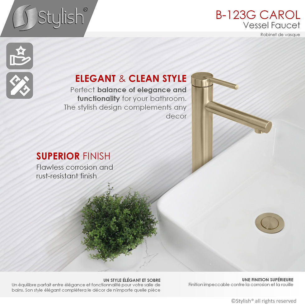 Miniature : STYLISH Single Handle Bathroom Faucet B-123G