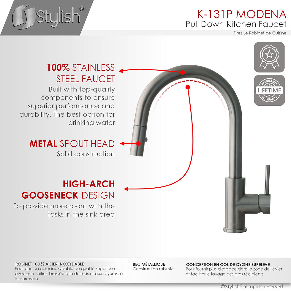 Thumbnail: OPEN BOX A K-131P  STYLISH Pull Down Kitchen Faucet