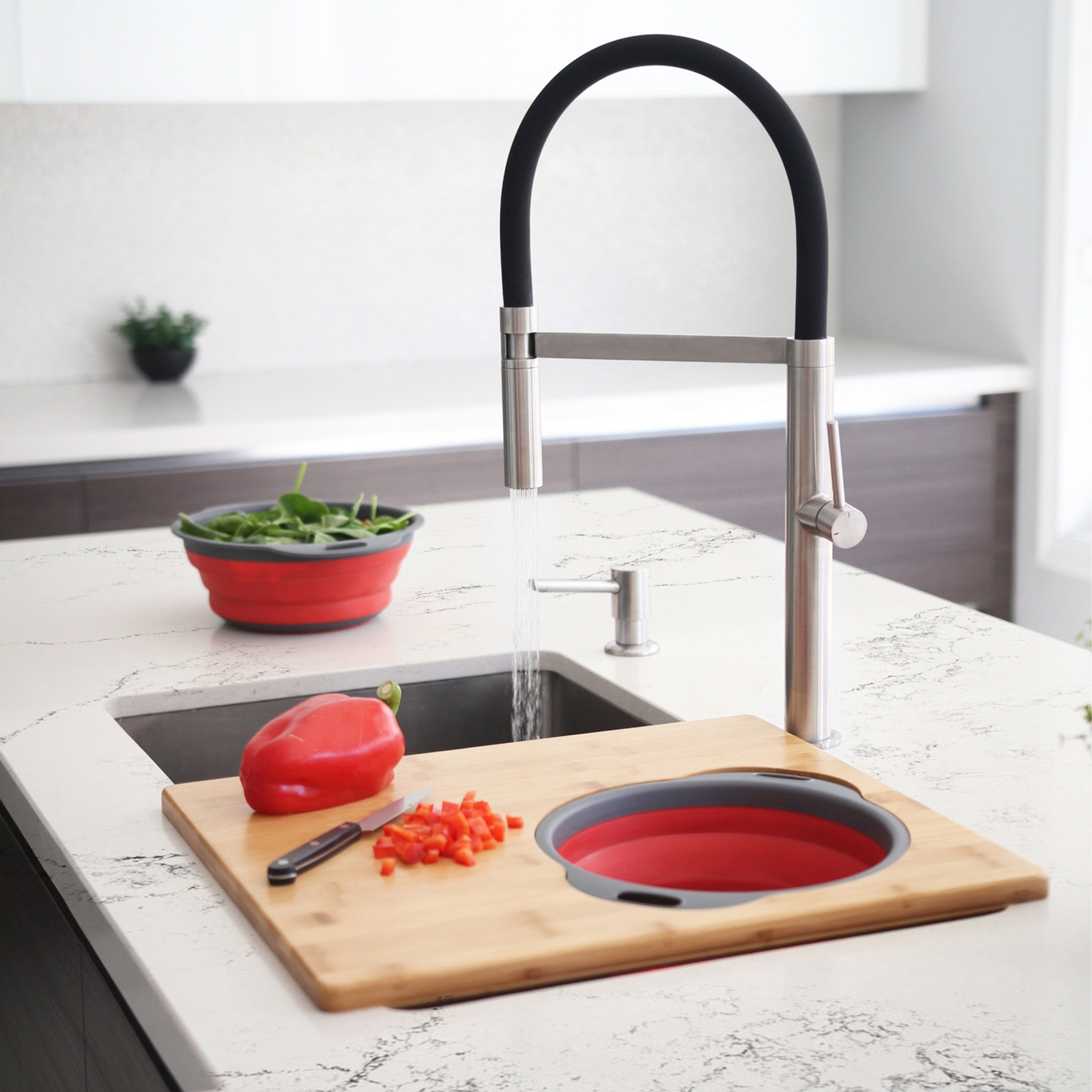 OVER THE SINK LARGE CUTTING BOARD WITH COLANDER SET A-907 ...